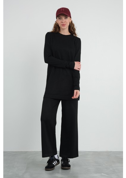 Basic Bisiklet Yaka Triko Siyah fiyatları