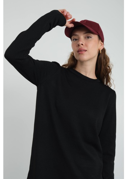 Basic Bisiklet Yaka Triko Siyah fırsatları