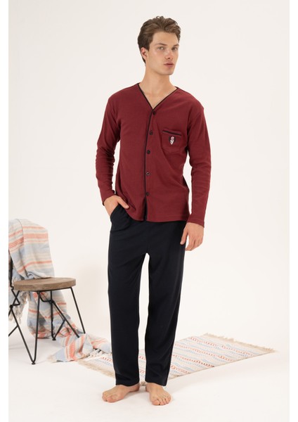 Erkek Interlok Pijama Takımı 23410 Bordo