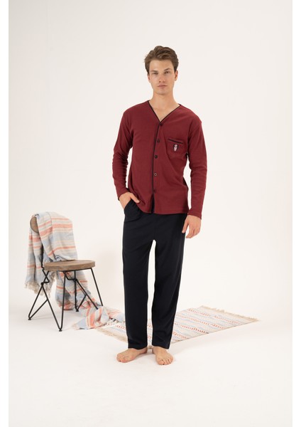 Erkek Interlok Pijama Takımı 23410 Bordo fiyatları