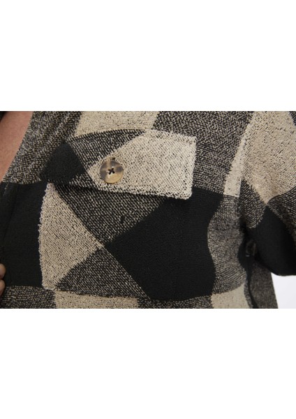 Oversize Havlu Kışık Oduncu Gömlek Bgsm 5058