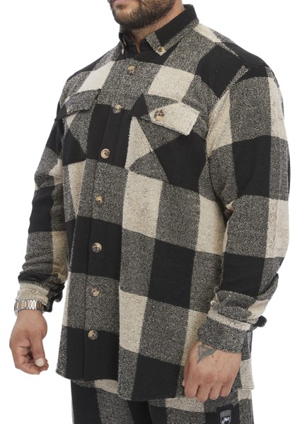 Oversize Havlu Kışık Oduncu Gömlek Bgsm 5058