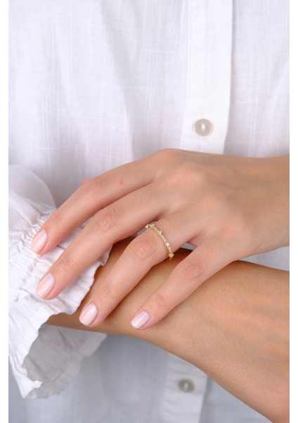 14 Ayar Altın Taşlı Minimal Yüzük fırsatları