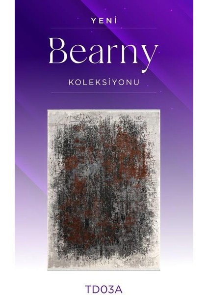 Bearny TD03A Lacivert Bakır Viskon Akrilik Yumuşak Dokulu Modern Eskitme Halı