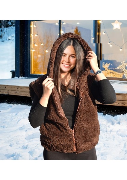 Pababo Kışın Sıcak Şıklığı: Peluş Yelek ve Şapka Kombini modelleri