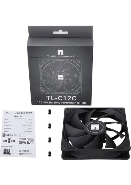 TL-C12C 120MM Siyah Kasa Fanı