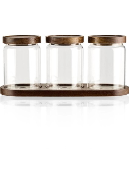 Mien Izy Premium 3lü Bambu Silikon Vakum Kapaklı Cam Baharatlık Seti 600×3 Ml. BOR-018 fiyatları