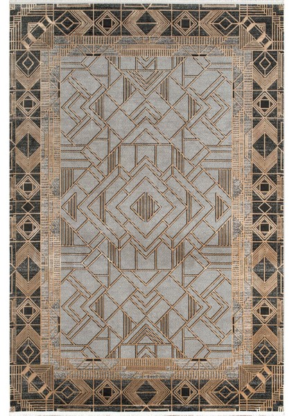 Bearny TD05A Gold Antrasit Viskon Akrilik Yumuşak Dokulu Modern Halı