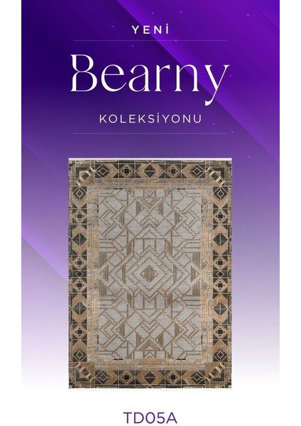 Bearny TD05A Gold Antrasit Viskon Akrilik Yumuşak Dokulu Modern Halı fiyatları