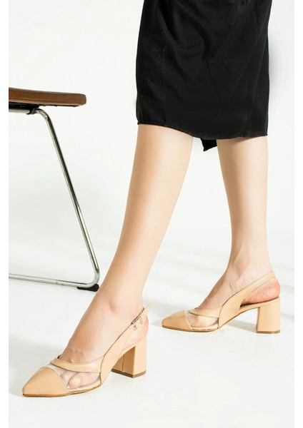 Kadın Renkli Burun Topuklu Sandalet Kırmızı, Siyah, Taba Burun fiyatları