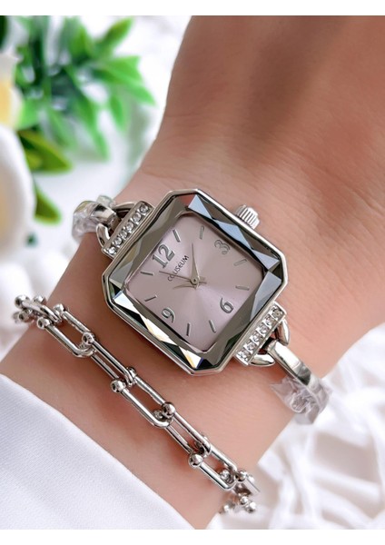 Özel Tasarım Vintage Seri Kadın Kol Saati+ Bileklik Hediyeli CL8458.M9