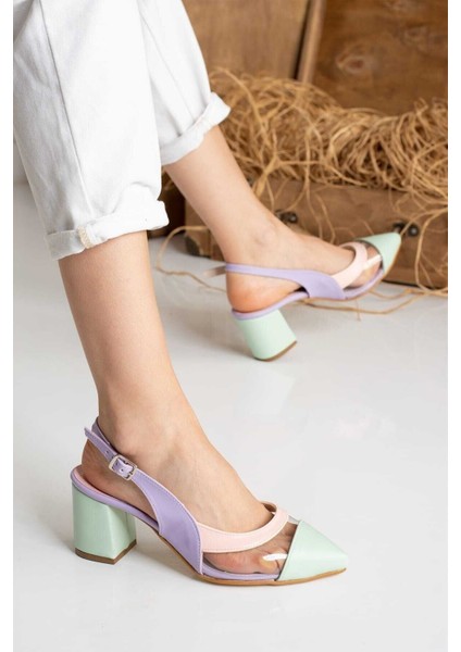 Kadın Topuklu Sandalet Renkli Burun Tasarımı ile Şık ve Rahat 5 cm Topuk modelleri