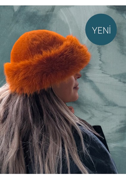 Turuncu Kürk Kalpak Şapka