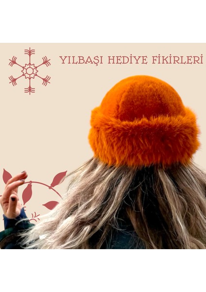 Turuncu Kürk Kalpak Şapka