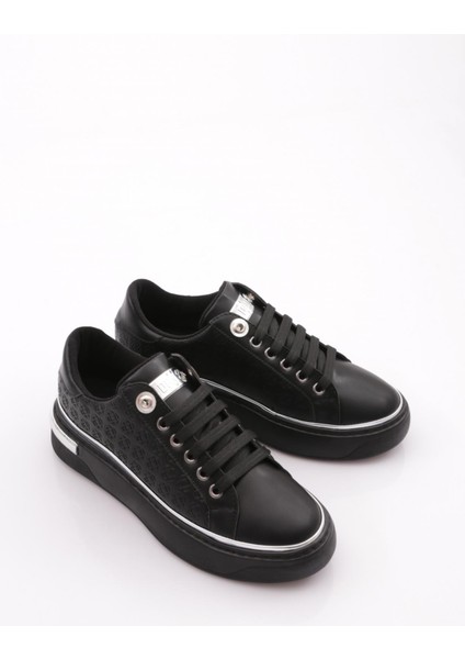 2559 Kadin Bağcikli Şerit Detayli Sneakers Ayakkabi