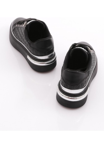 2559 Kadin Bağcikli Şerit Detayli Sneakers Ayakkabi