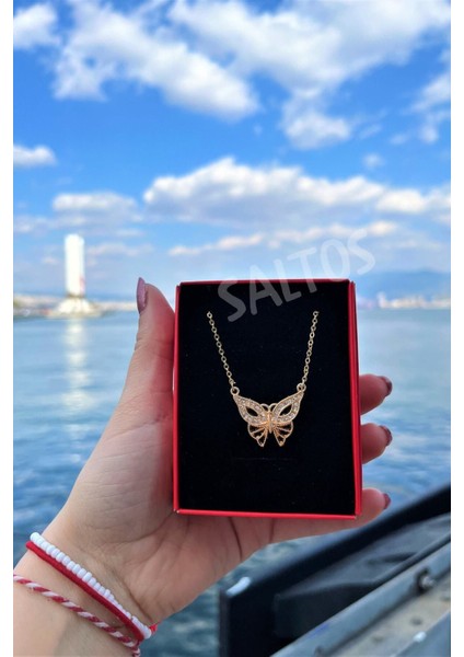 Kelebekli Gold Kolye ve Kar Küresi Doğum Günü Hediyesi Sevgiliye Hediye Kolye Küre Arkadaşa Hediye indirimleri