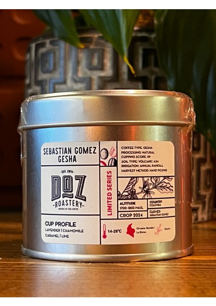 Doz Roastery Colombia Sebastian Gomez Gesha Nitelikli Egzotik Kahve 100 gr