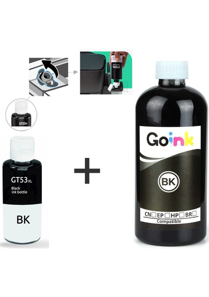 Hp Ink Tank 315 GT53XL Siyah Muadil Mürekkep - 500 ml + 9