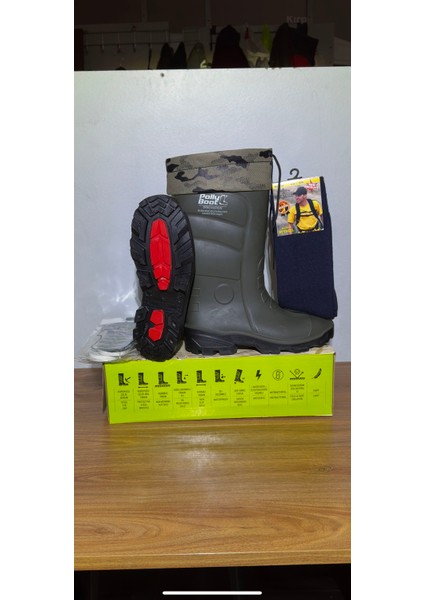 Çizme Koyu Haki Kısa Boğazlı 31+6 cm