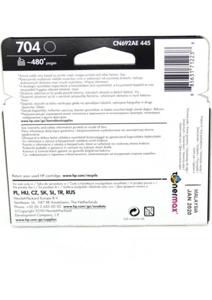704 CN692A / Deskjet 2060 / K110A / J510 Siyah Orijinal Kartuş fırsatları