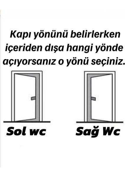 Kapı Kolu Piramit Siyah Aynalı Wc-Banyo Sol Yön