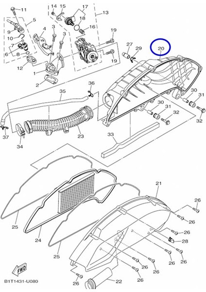 Yamaha NMAX125 NMAX155 2021-2025 Hava Filtresi Kutusu Kazanı A