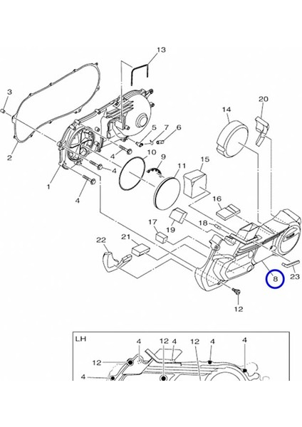 Yamaha NMAX125 NMAX155 2021-2025 En Dış Debriyaj Varyatör Kapağı Muhafazası A