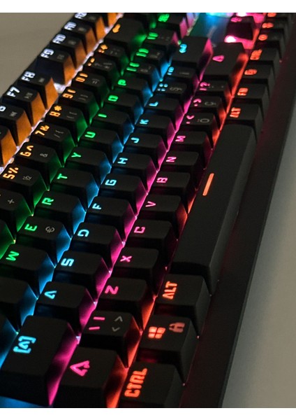 Siyah Rgb Mekanik Klavye - Mavi Switch, 9 Aydınlatma Modlu, Blue Switch Oyun ve E-Spor Klavyesi