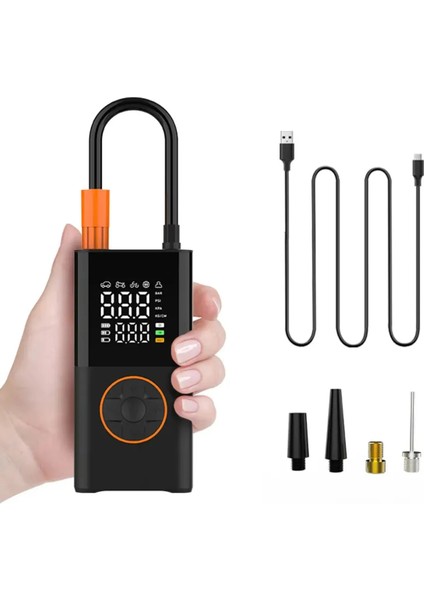 Yeni Model Auhma 3600 Mah Şarjlı Hava Pompası Araç Lastik, Bisiklet, Top Şişirme Oto Hava Kompresörü