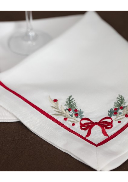 Boucle 2'li Peçete - Beyaz/kırmızı modelleri