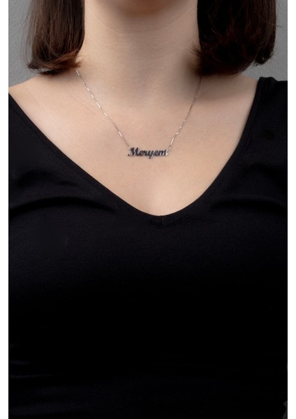 Gümüş İsimli Kolye Özel Tasarım Küp Zincir 18 Ayar Beyaz Altın Kaplama Kişiye Özel İsim Yazılı 925 Ayar Kadın Gümüş İsimli Kolye Bayan İsimli Kolye Kişiye Özel İsim Kolye İsim Kolyesi