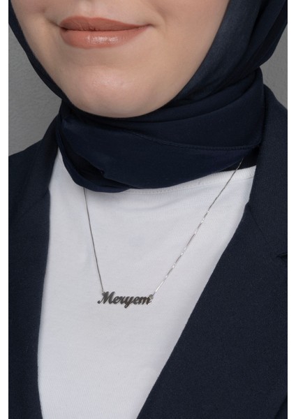 Gümüş İsimli Kolye Özel Tasarım Küp Zincir 18 Ayar Beyaz Altın Kaplama Kişiye Özel İsim Yazılı 925 Ayar Kadın Gümüş İsimli Kolye Bayan İsimli Kolye Kişiye Özel İsim Kolye İsim Kolyesi