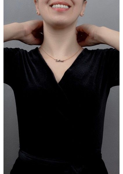 Gümüş İsimli Kolye Özel Tasarım Doç Zincir 18 Ayar Rose Altın Kaplama Kişiye Özel İsim Yazılı 925 Ayar Kadın Gümüş İsimli Kolye Bayan İsimli Kolye Kişiye Özel İsim Kolye İsim Kolyesi