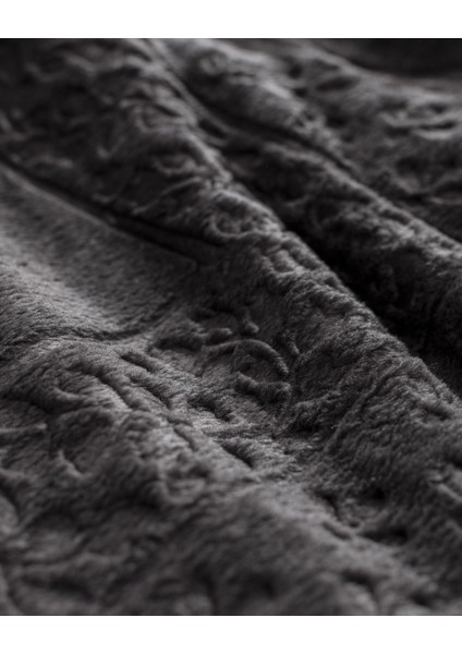 Rochelle Çift Kişilik Vizon Emboss Battaniye - Antrasit fırsatları