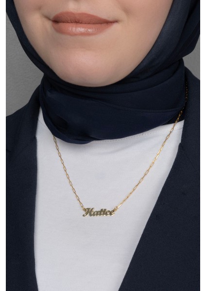 Gümüş İsimli Kolye Özel Tasarım Ataç Zincir 18 Ayar Sarı Altın Kaplama Kişiye Özel İsim Yazılı 925 Ayar Kadın Gümüş İsimli Kolye Bayan İsimli Kolye Kişiye Özel İsim Kolye İsim Kolyesi