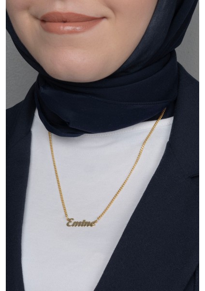 Gümüş İsimli Kolye Özel Tasarım Gurmet Zincir 18 Ayar Sarı Altın Kaplama Kişiye Özel İsim Yazılı 925 Ayar Kadın Gümüş İsimli Kolye Bayan İsimli Kolye Kişiye Özel İsim Kolye İsim Kolyesi