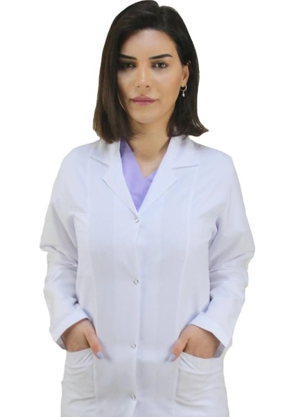 Kadın Beyaz Doktor Önlüğü Iş Önlüğü Vizit Veteriner Laborant Eczacı Önlüğü EMR Marka
