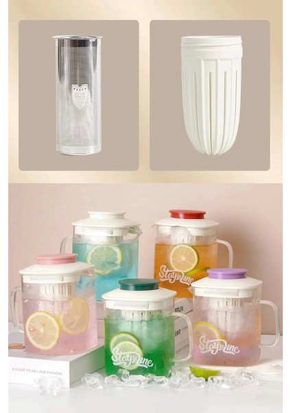 2'li Isıya Dayanıklı Borosilikat Cam Demlik Çelik Filtreli Bitki Çayı Demliği & Kulplu Sürahi 850ML fiyatları