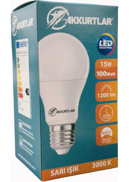 LED Lamba 15W-100W 1200 Lümen Sarı Işık 3000K