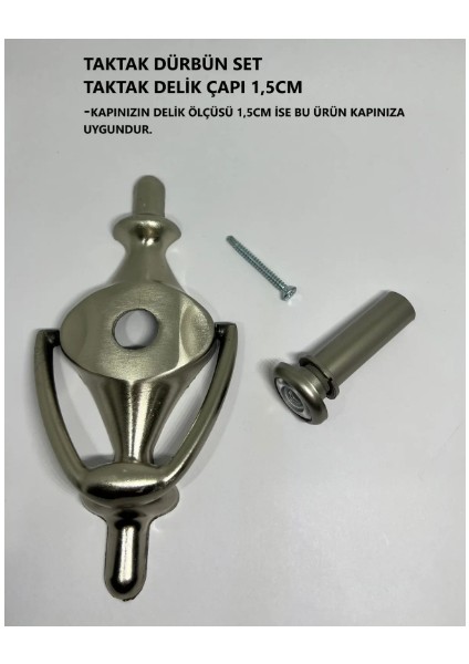 Çelik Kapı Taktak Dürbün Set Saten Renk