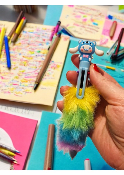 Cinnamoroll Kuromi ve Arkadaşları Peluş 6 Renkli Tükenmez Kalem modelleri