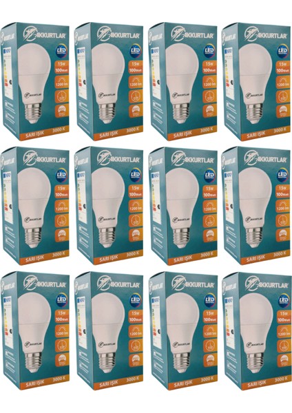 LED Lamba 15W-100W 1200 Lümen Sarı Işık 3000K