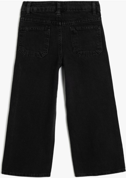 Kot Pantolon Geniş Paça Cepli Pamuklu - Wide Leg Jean fiyatları