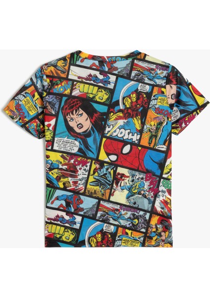 Marvel Baskılı T-Shirt Kısa Kollu Lisanslı Bisiklet Yaka fiyatları