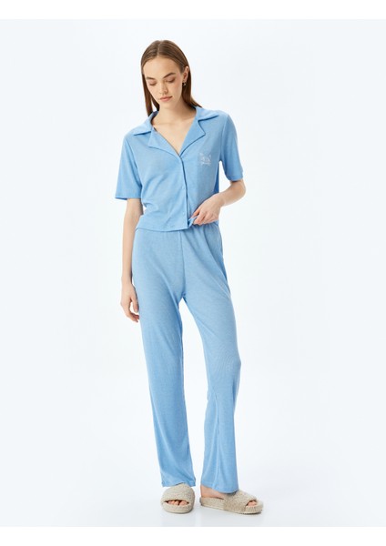 Gömlek Yaka Kısa Kollu Düğmeli Pijama Takımı fiyatları