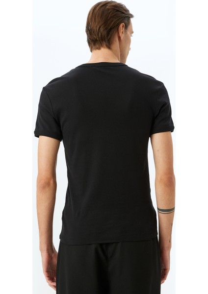 Kısa Kollu Bisiklet Yaka Pamuklu Slim Fit T-Shirt fırsatları