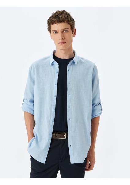 Uzun Kollu Pamuklu Kol Detaylı Klasik Gömlek modelleri