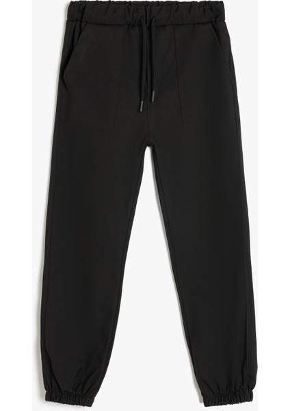 Standart Bel Cepli Düğme Detaylı Basic Jogger Pantolon