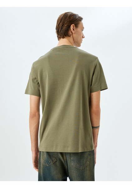 Bisiklet Yaka Kısa Kollu Cepli Pamuklu Basic T-Shirt fırsatları